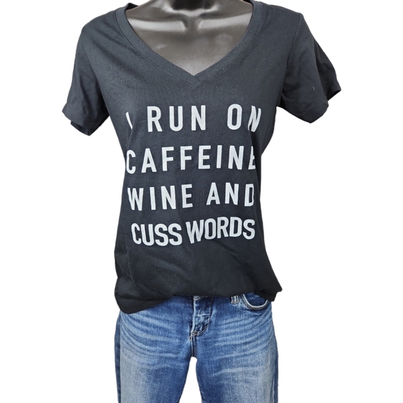 Caffeine Wine and Cusswords Graphic Tee - Picture 3 of 11